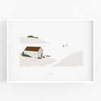 הדפס - Countryside Landscape  - Boat