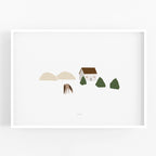 הדפס - Countryside Landscape  -  Horse