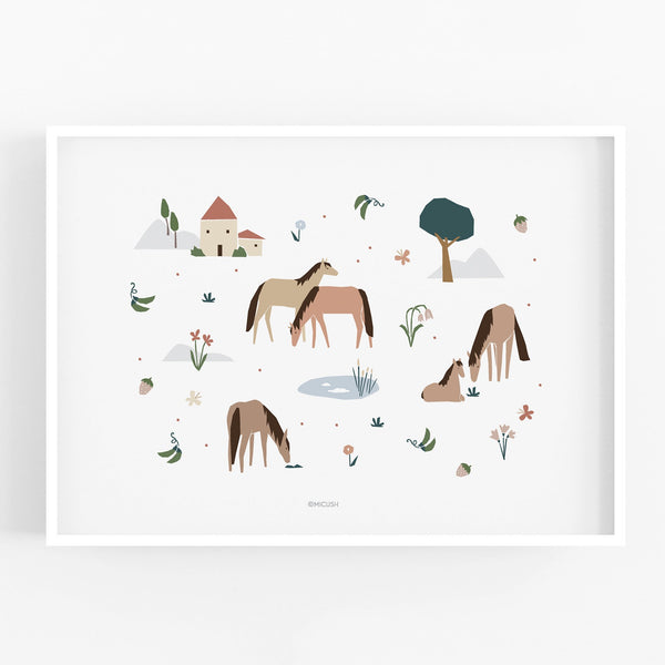 הדפס - Farm Living Horses