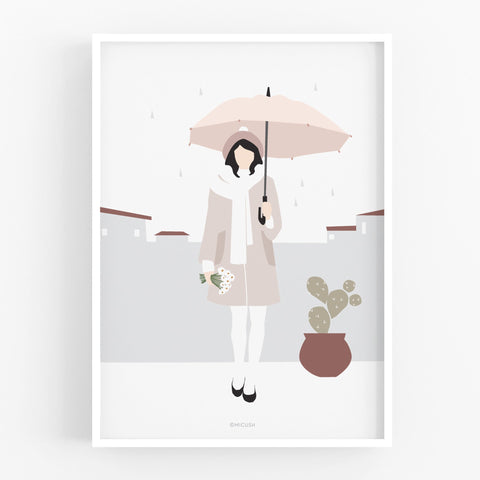 הדפס - Modern Women - Urban rainy day