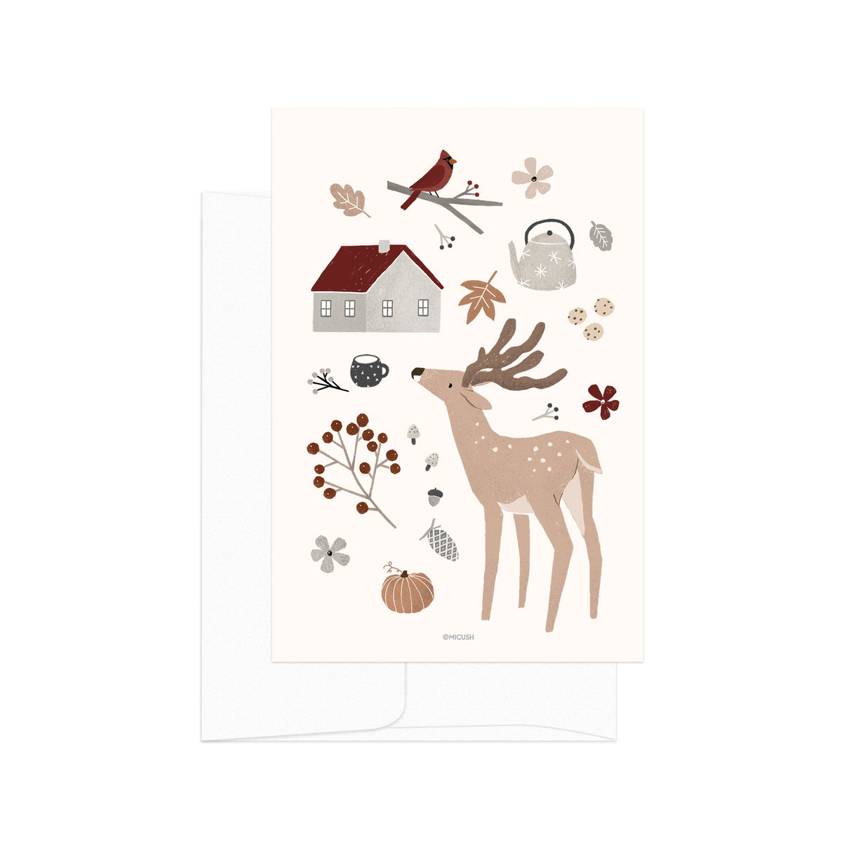 גלויה - Christmas - Deer