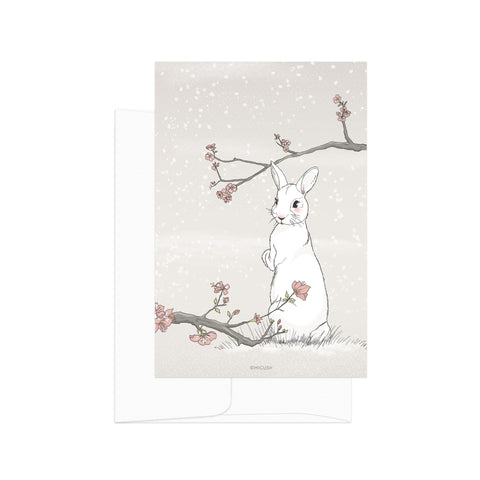 גלויה - ארנב בשלג