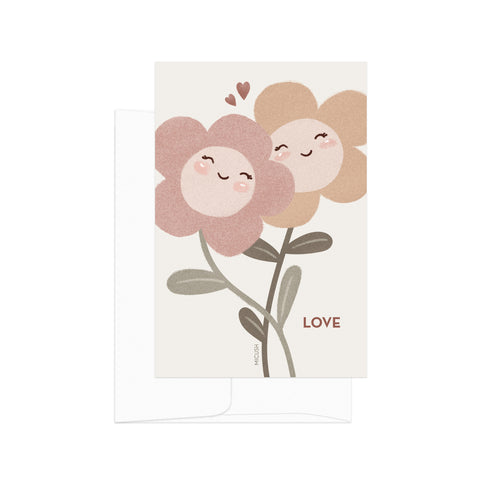 גלויה - Love - Two Flowers