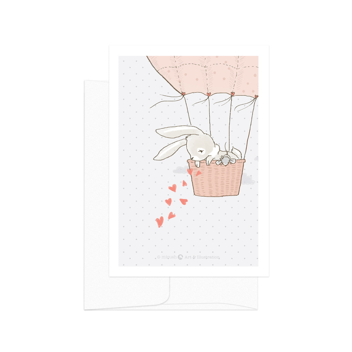 גלויה - Love Bunnies - Air Balloon