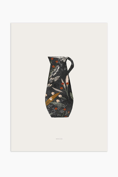הדפס - Black Floral Vase