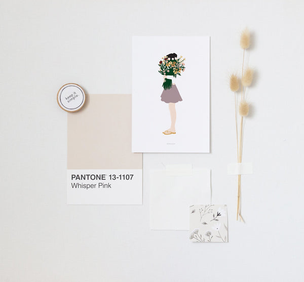 גלויה - Modern Women - Floral Lady