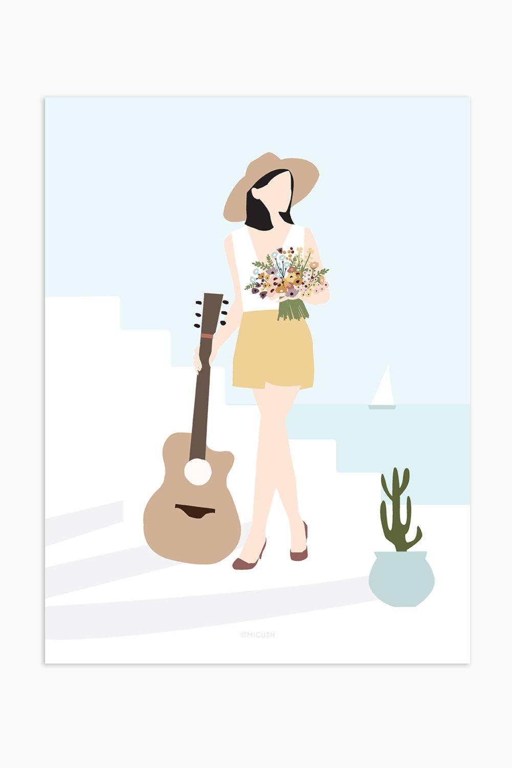 הדפס - Modern Women - Guitar Lady