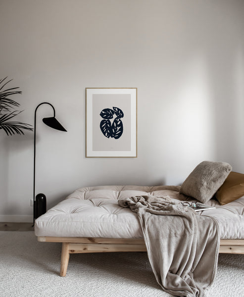 הדפס - Botanical silhouette - Monstera Obliqua Leaf