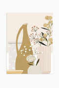 הדפס - Pottery and Flowers - Blush (Close up)