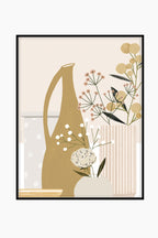 הדפס - Pottery and Flowers - Blush (Close up)