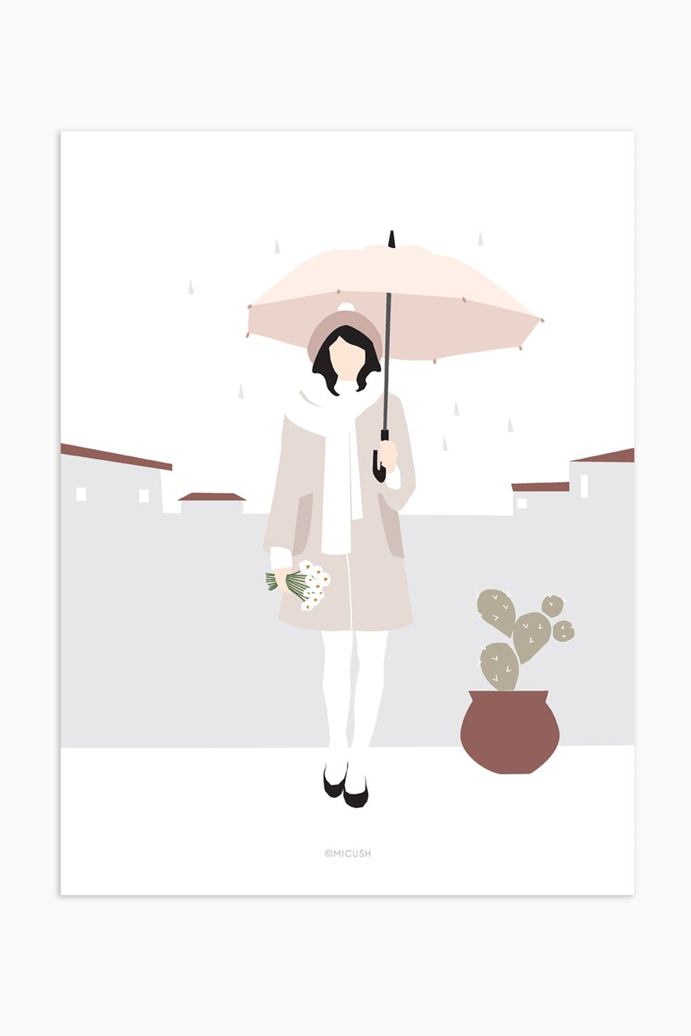 הדפס - Modern Women - Urban rainy day
