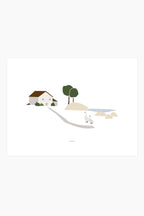 הדפס - Countryside Landscape  - Ducks