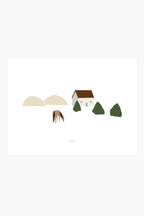 הדפס - Countryside Landscape  -  Horse