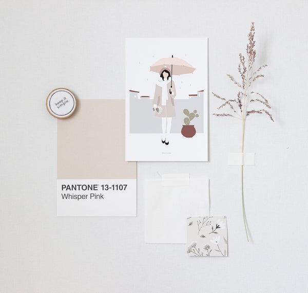 גלויה - Modern Women - Urban rainy day