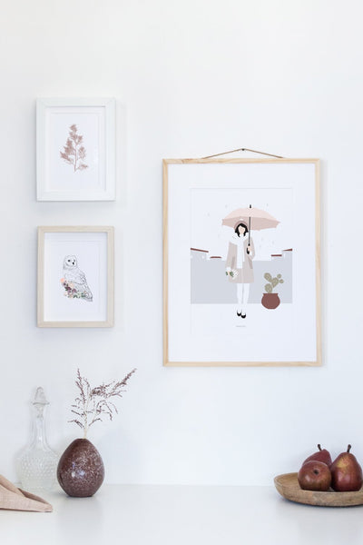 הדפס - Modern Women - Urban rainy day